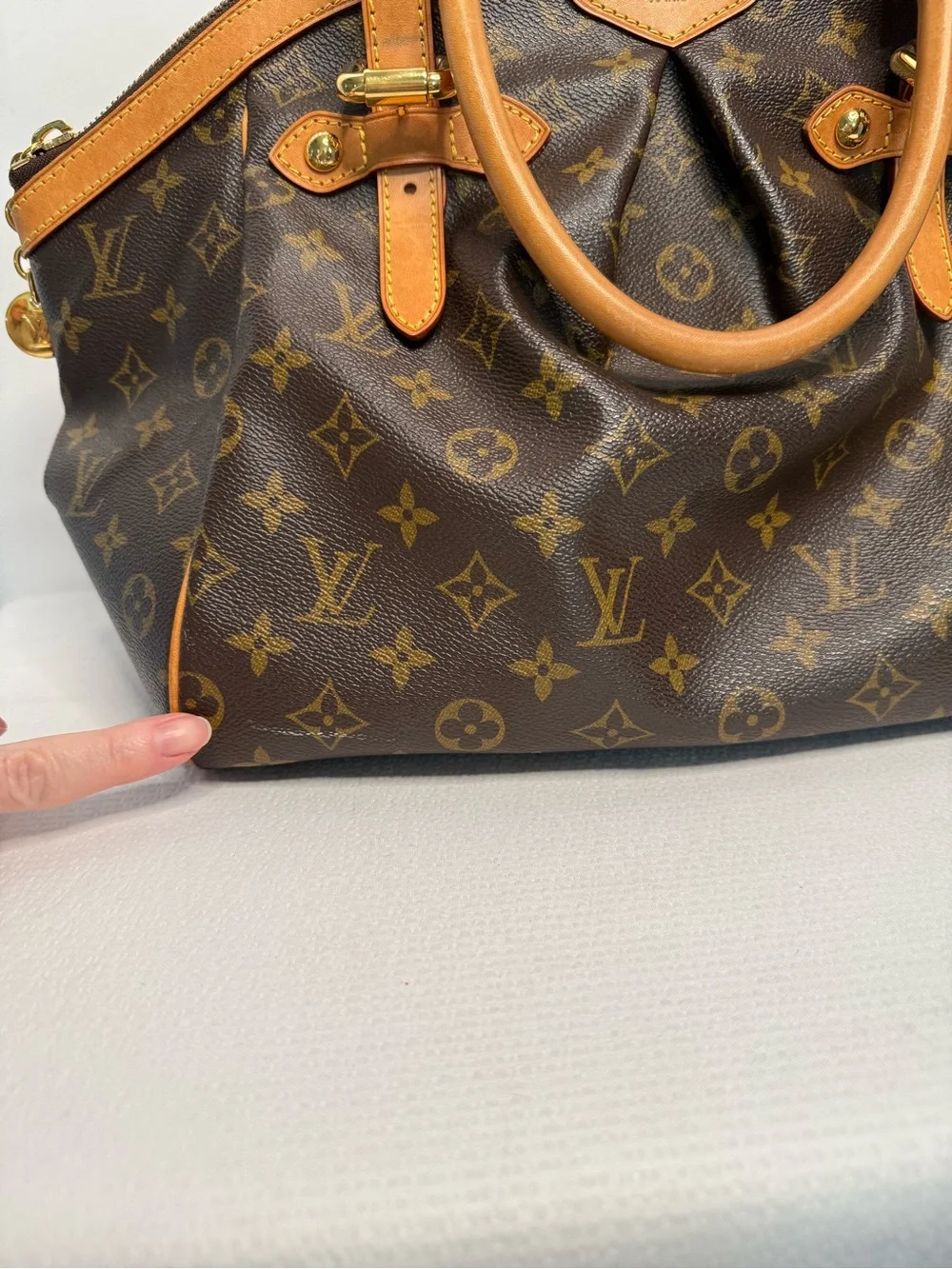 Louis Vuitton Tivoli GM Monogram Canvas Brown Satchel with Vachetta Trim